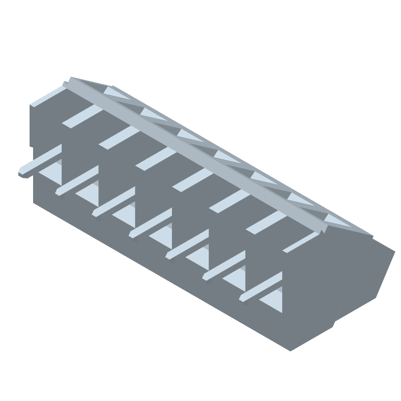 7 Pos Terminal Block, 5.08mm Pitch, 17.5A, 300V, Thru-Hole