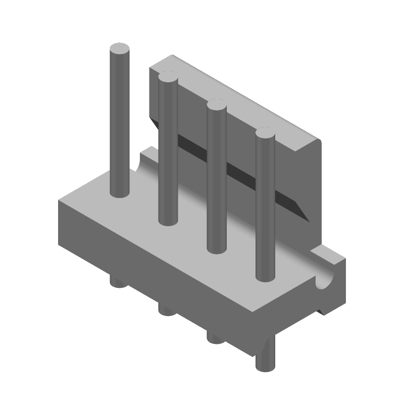 4 Pos Wire-to-Board Header, 7A, 600V, 3.96mm Pitch, Solder, Gold