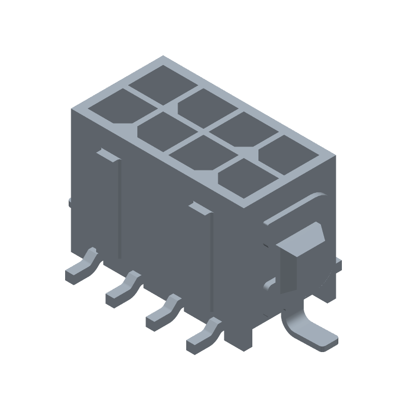 8 Pos Wire-to-Board Connector, 5A, Male, SMT, Vertical