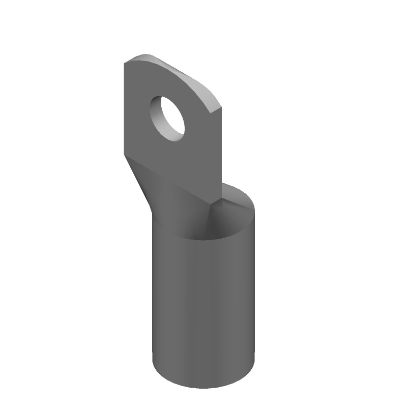 Copper Lug Terminal, 1/0-2AWG, Tin Plated, Crimp, M8