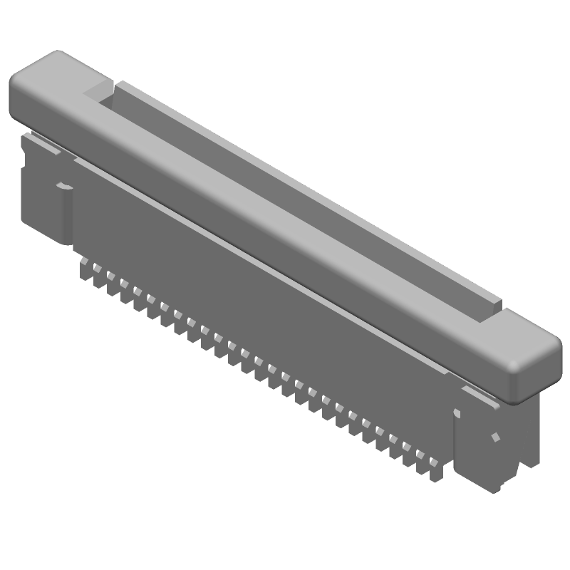 27 Pos FPC Connector, 0.5mm Pitch, RA SMD, 500mA, 250V