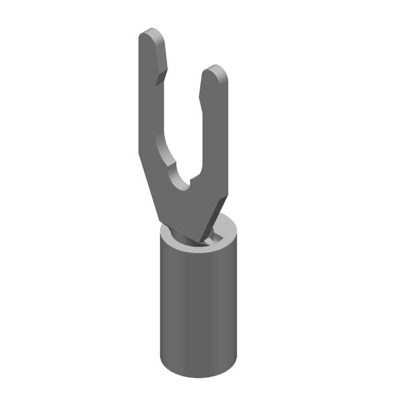 Spring Spade Terminal, 16-22AWG, 600V, Tin, Vinyl Insulated