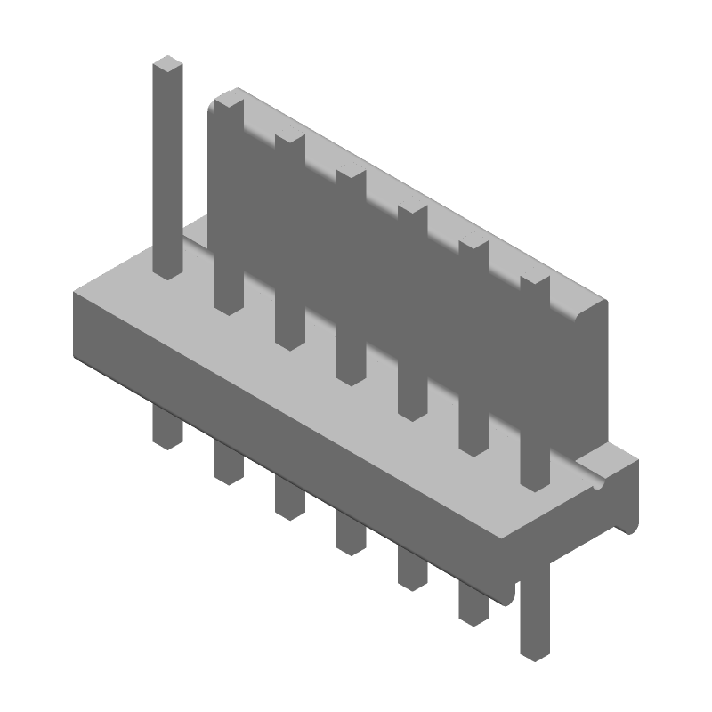 7 Pos 2.54mm Wire-to-Board Header, Male, Gold, 5A, TH
