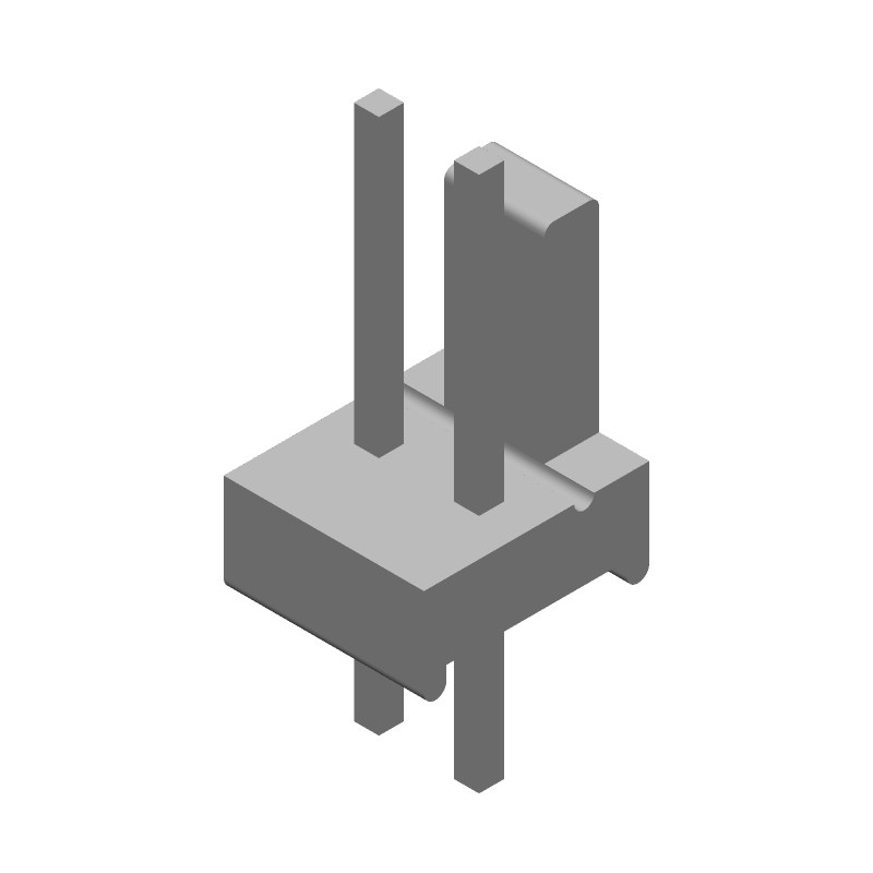 2 Pos 2.54mm Wire-to-Board Header, Male, 5A, Gold, Thru-Hole
