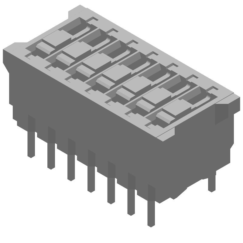 Switch DIP OFF ON SPST 7 Raised Slide PC Pins 2.54mm Thru-Hole Box/Carton