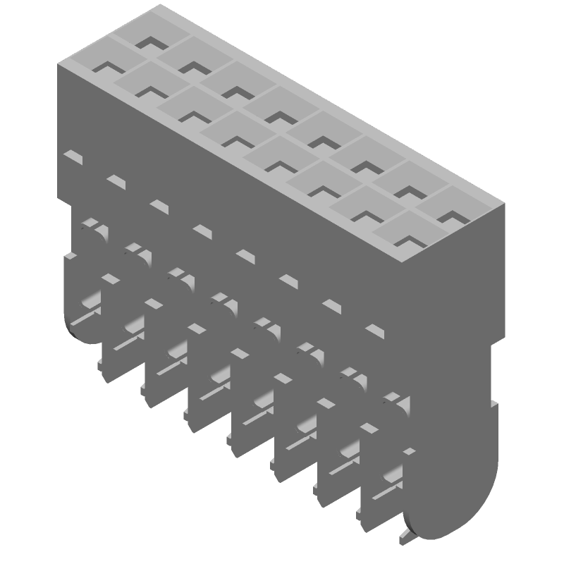 16 Pos 2.54mm IDC Female Socket Header, Straight, 3A