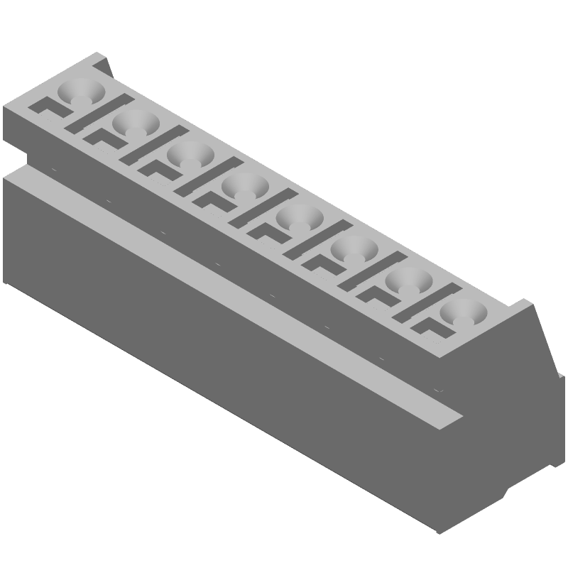 8 Pos 5mm Terminal Block, 12A, 300V, Screw, Green