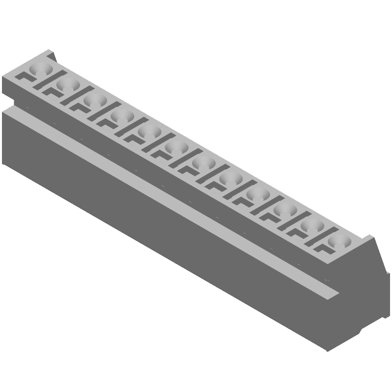 12 Pos Terminal Block, 5mm Pitch, 12A, 300V, Screw, Cable Mount