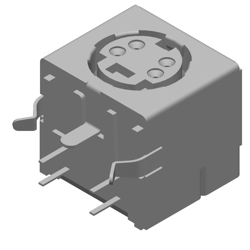 4 Pos Circular Connector, Female, Solder RA, Thru-Hole, Shielded