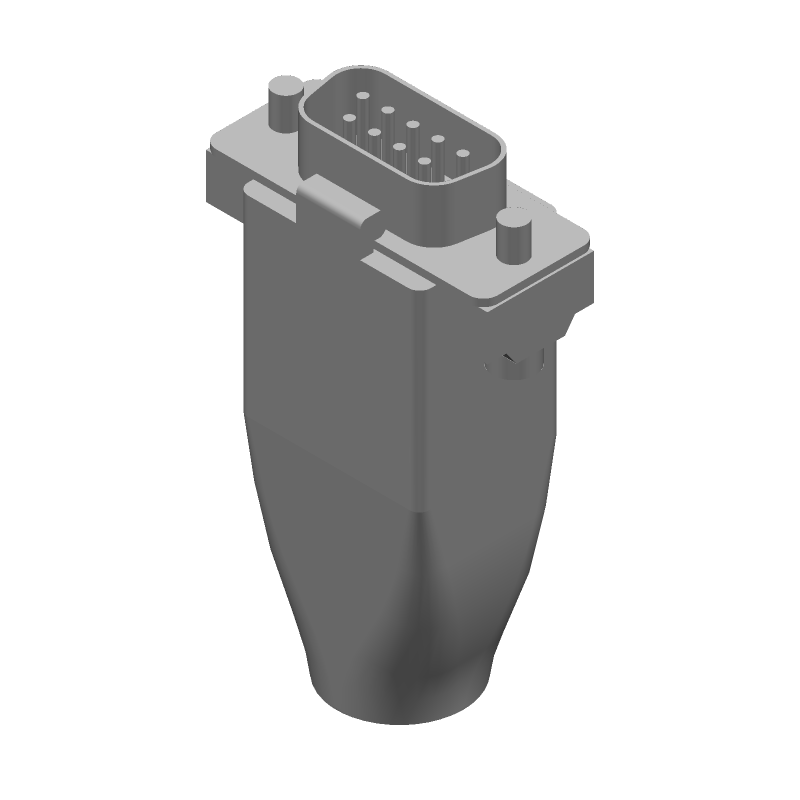 9 Pos Female D-Sub Connector, Straight, Shielded, 250V