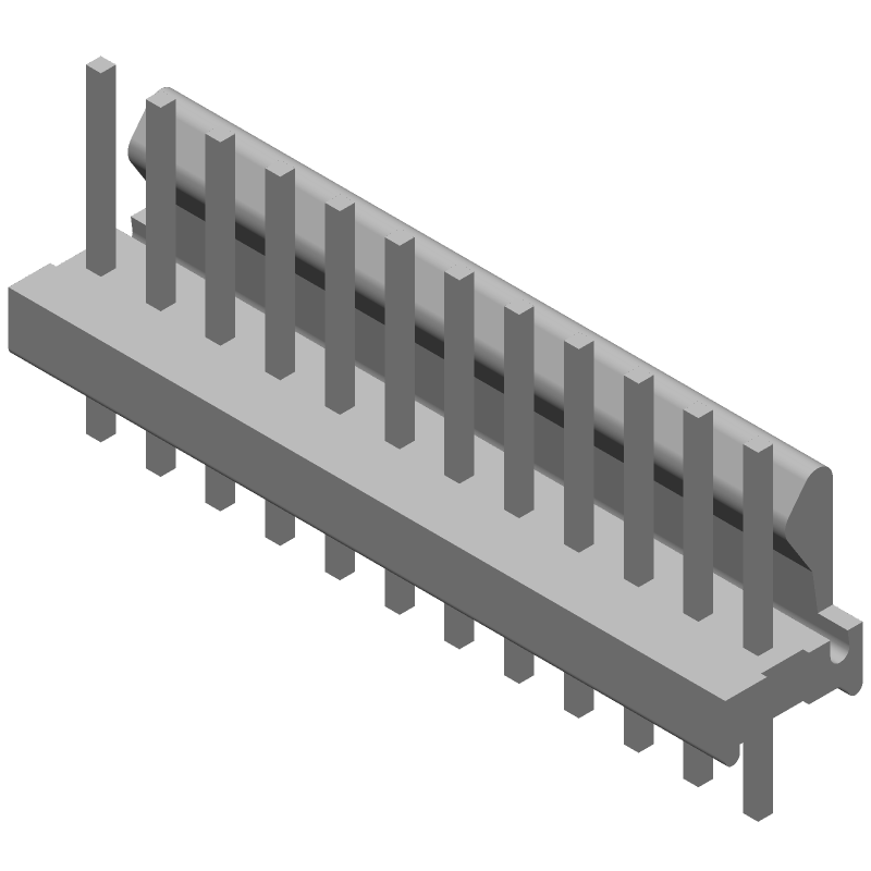 12 Pos 2.54mm Wire-to-Board Header, Male, 5A, Gold, Thru-Hole