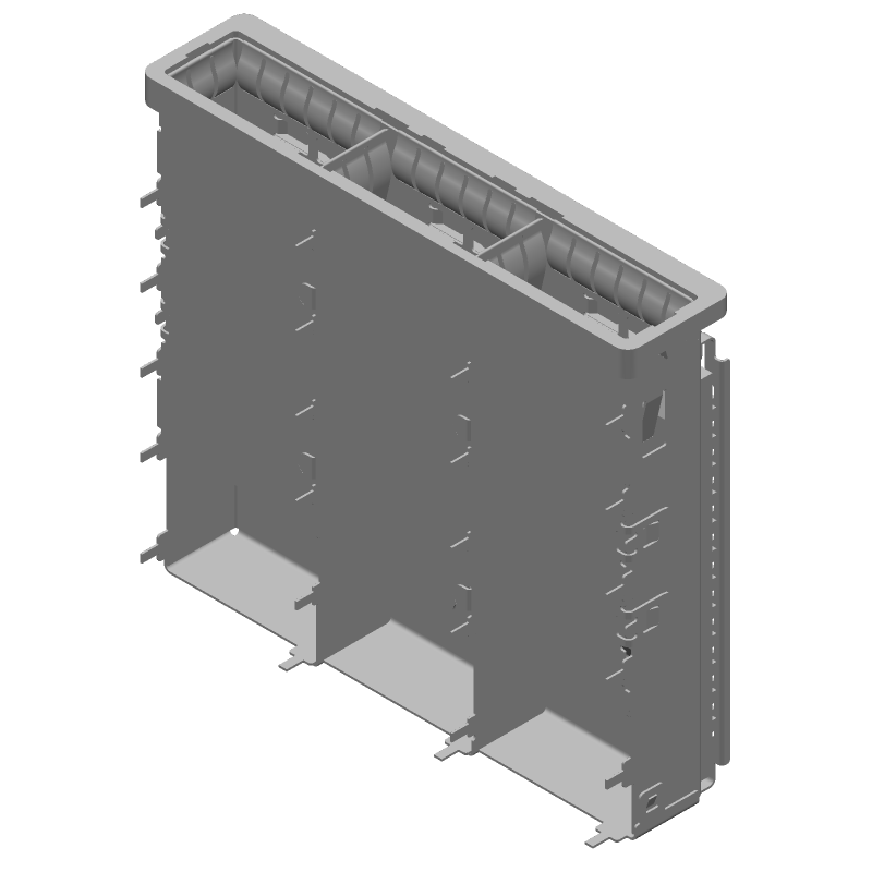 Connector Accessories 3 Port QSFP+ Cage with Heat Sink Press Fit Right Angle Through Hole Nickel Silver Tray