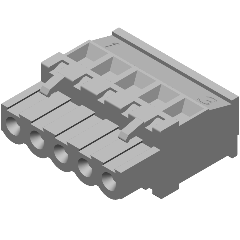3 Pos Terminal Block, 15A, 600V, 10.16mm Pitch, Screw, Cable Mount