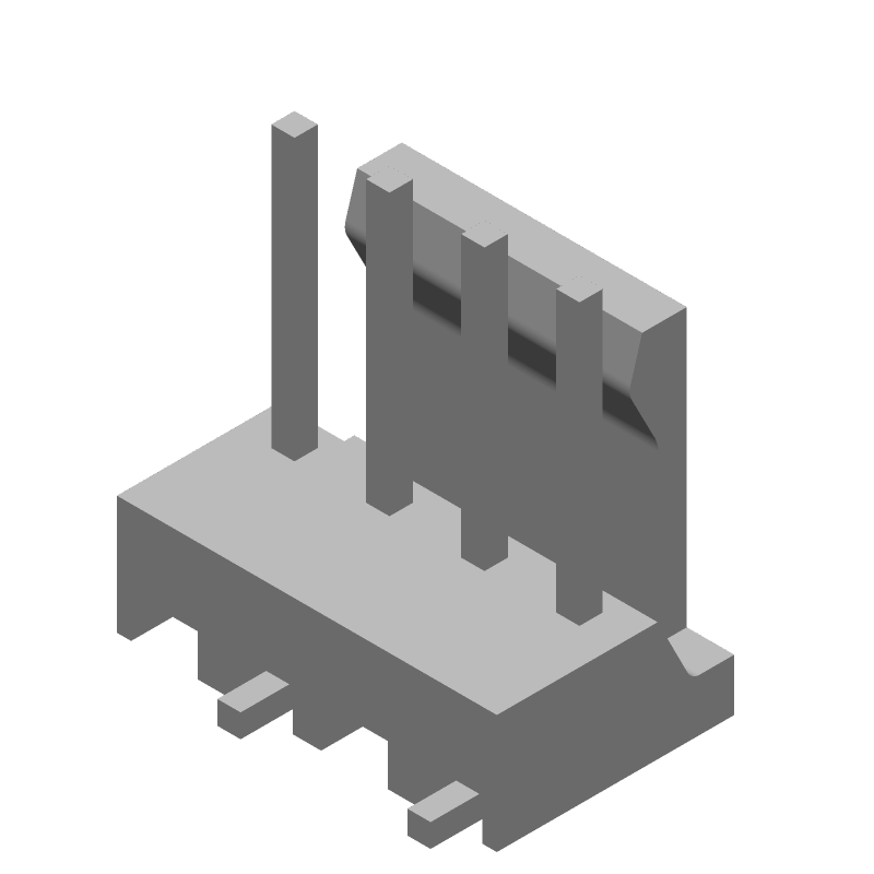 4 Pos MTA-100 Header, 2.54mm Pitch, 5A, Gold, Straight, SMT