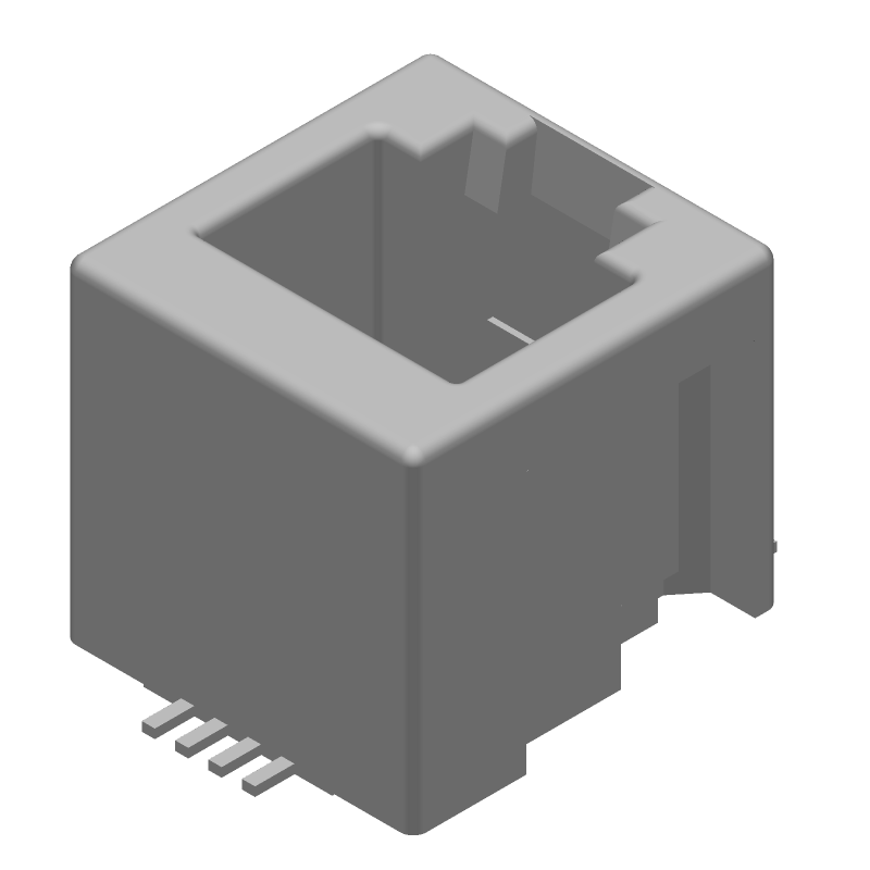 Conn RJ-14 F 6 POS 1.27mm Solder ST SMD 4 Terminal 1 Port Cat 3 T/R