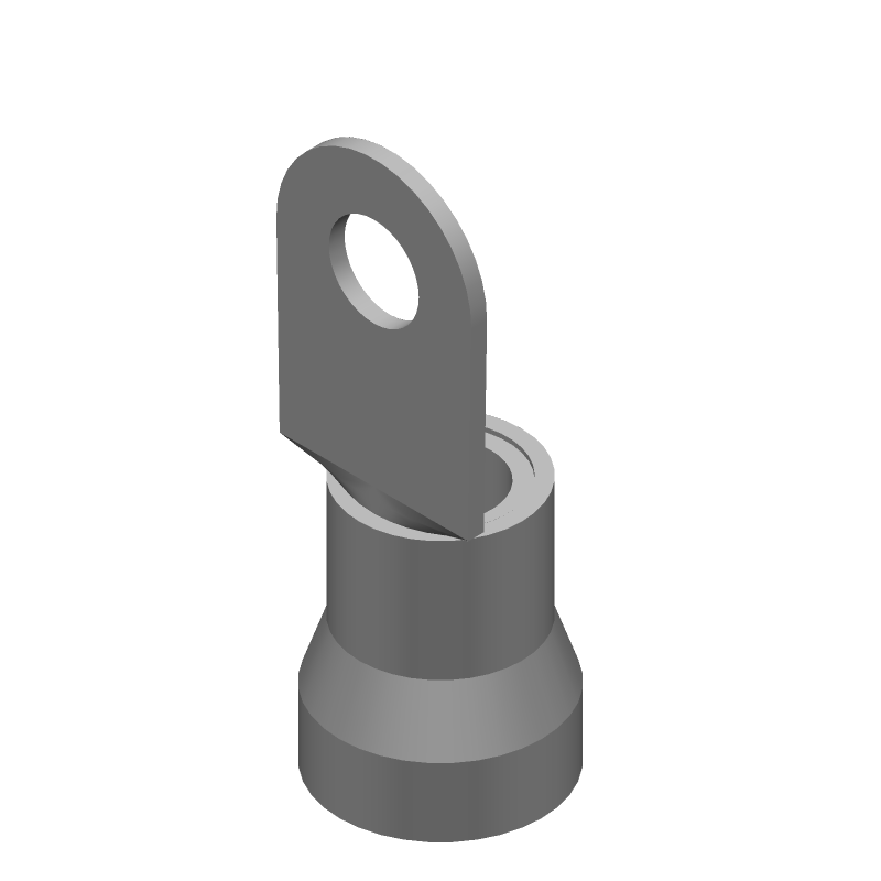 Ring Terminal, 2AWG, Copper, Tin, Insulated, 600V