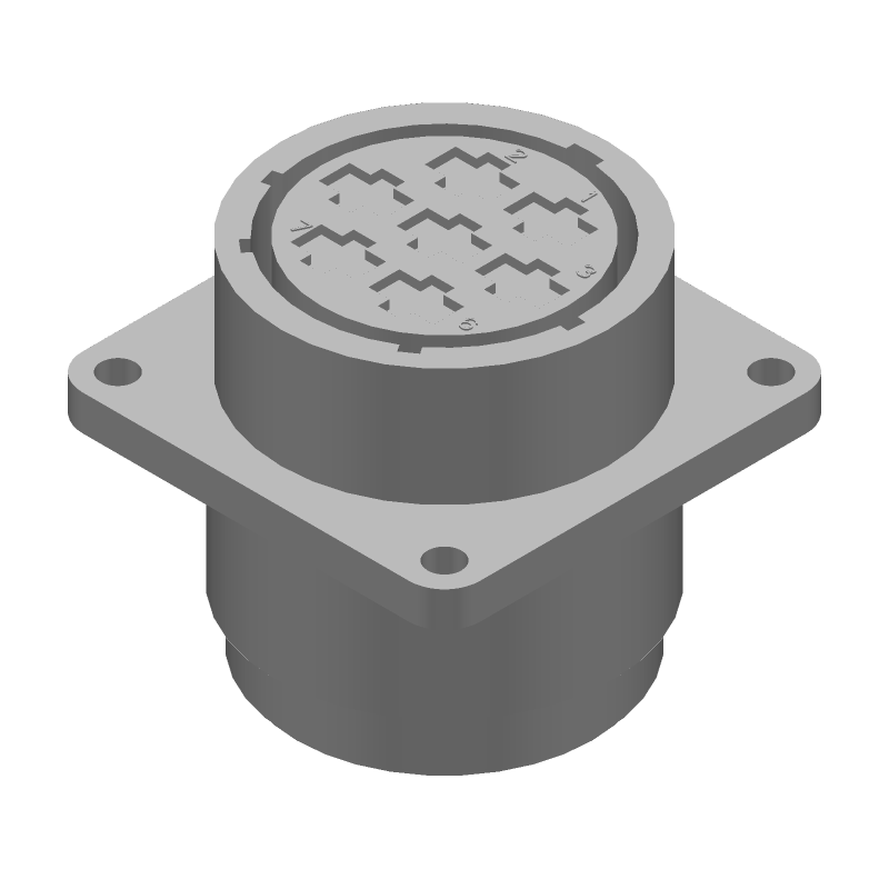 7 Pos Circular Connector, Female Crimp Socket, 25A, 600V