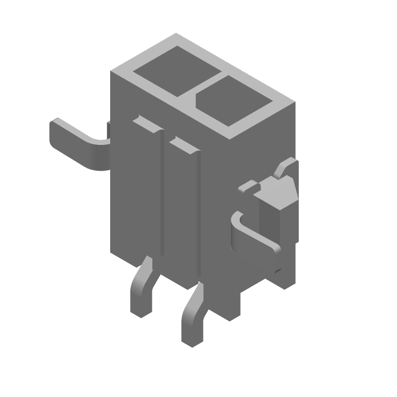 2 Pos Wire-to-Board Header, 5A, 250V, RA SMD, Tin Plated