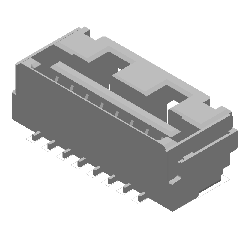 Board Connector, 8 Contact(s), 1 Row(s), Female, Straight, 0.049 inch Pitch, Surface Mount Terminal, Locking, Natural Insulator, Receptacle, ROHS COMPLIANT