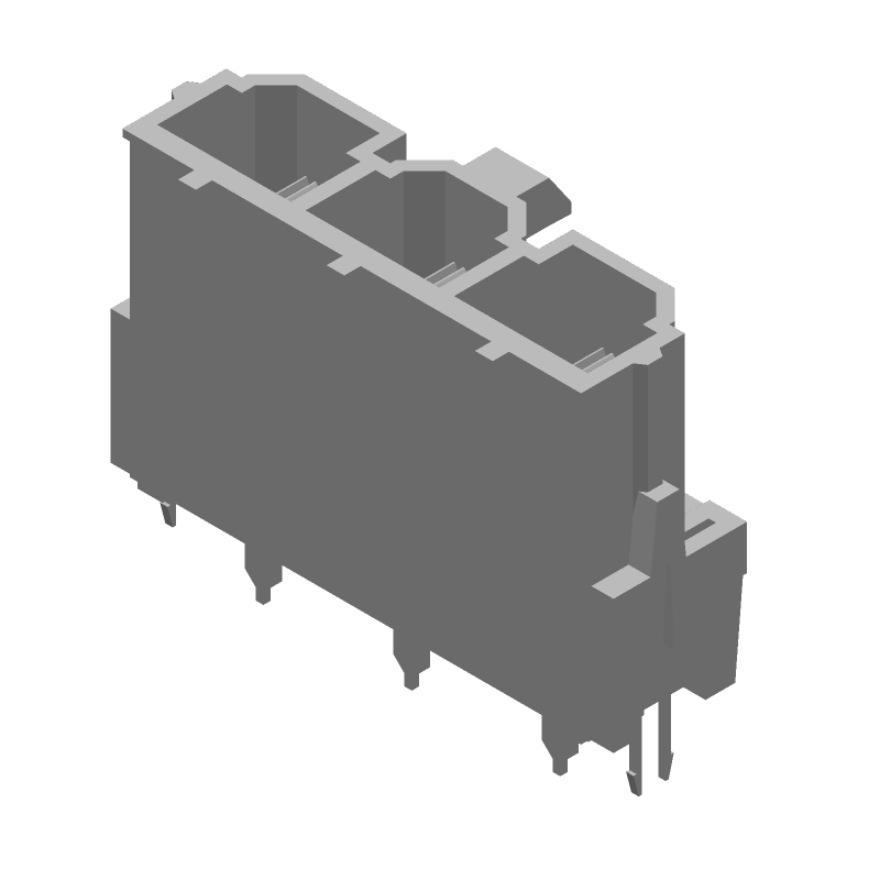 3 Pos Male Power Connector, 600V, 50A, Solder, Straight
