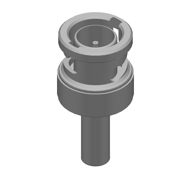 RF Connector: Male BNC Crimp Plug, 2GHz, 75 Ohm, Gold/Nickel