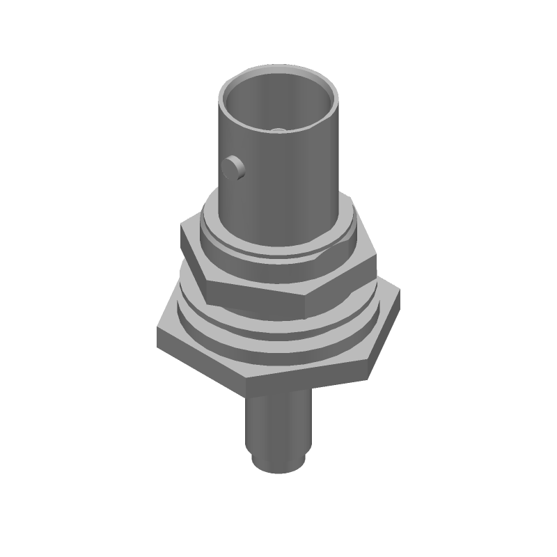 BNC RF Connector, 2GHz, 75 Ohm, Crimp, Panel Mount, Male, Gold