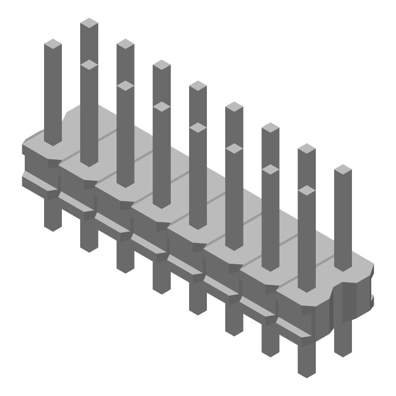 16 Pos 2.54mm Unshrouded Header HDR, Male Pin, Gold Plating, Thru-Hole