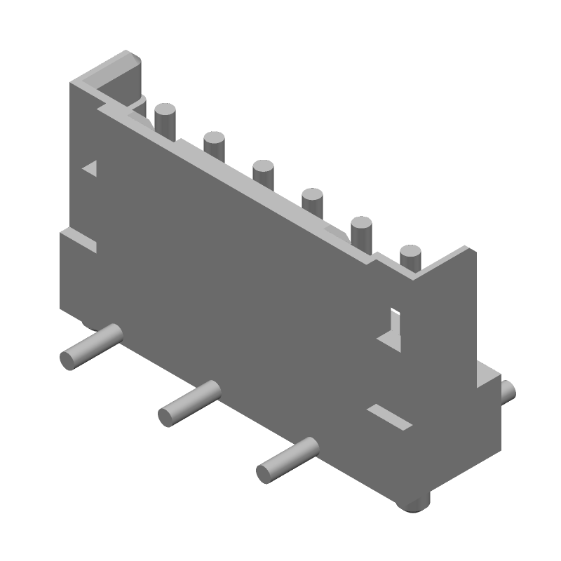 6 Pos 2mm Header, Wire-to-Board, Straight, SMD, Male, 4A