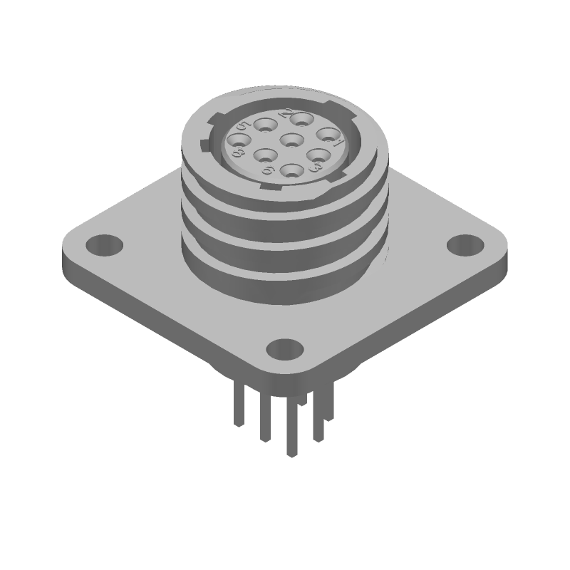 8 Pos Circular Connector, Size 11, Straight, Solder, Gold
