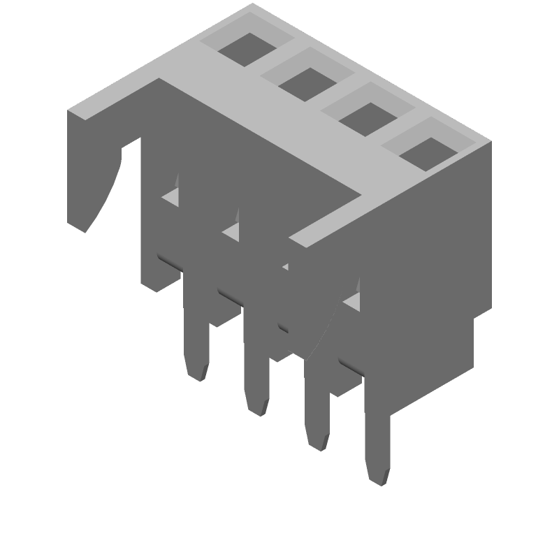 4 Pos 1 Row Female Receptacle, 2.54mm Pitch, 2.5A, 250V
