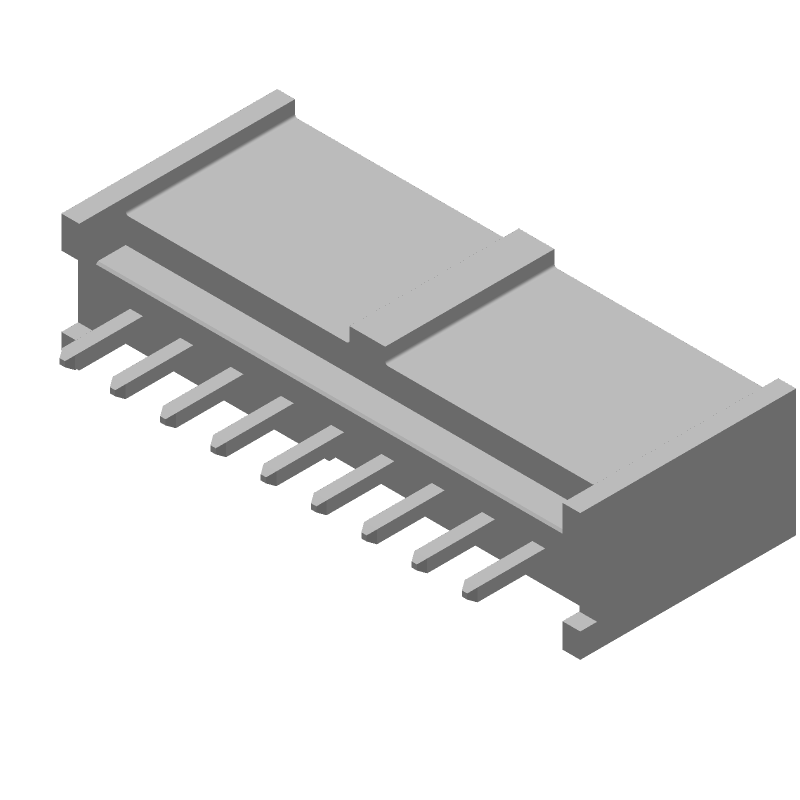 9 Pos 1 Row Male Header, 2.54mm Pitch, Solder, 3A, 125°C