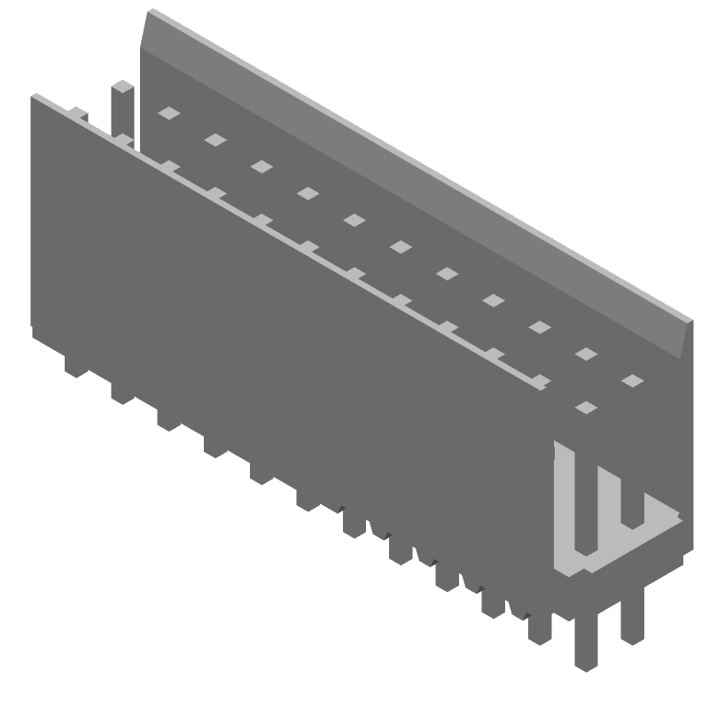 24 Pos 2 Row 2.54mm Pitch Male Header, Vertical, Through Hole, Blue