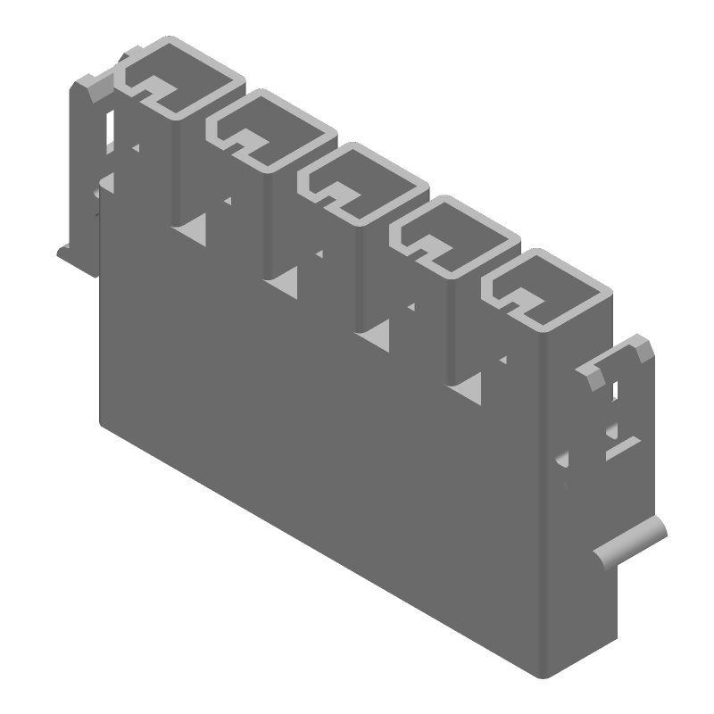 5 Pos Crimp Wire Housing, 35A, 600V, Male, Straight, Black