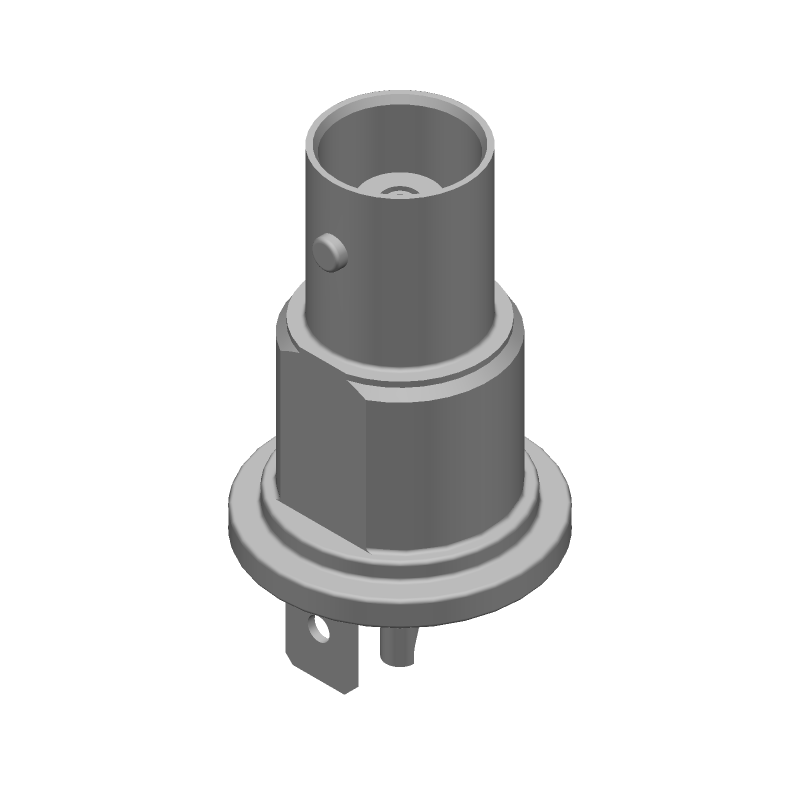 Female BNC RF Connector, 4GHz, 50R, Solder, Panel Mount