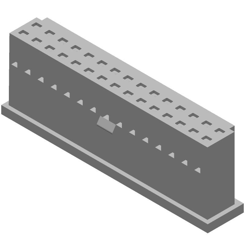 30 Pos 2.54mm Crimp Receptacle Housing, ST, Cable Mount