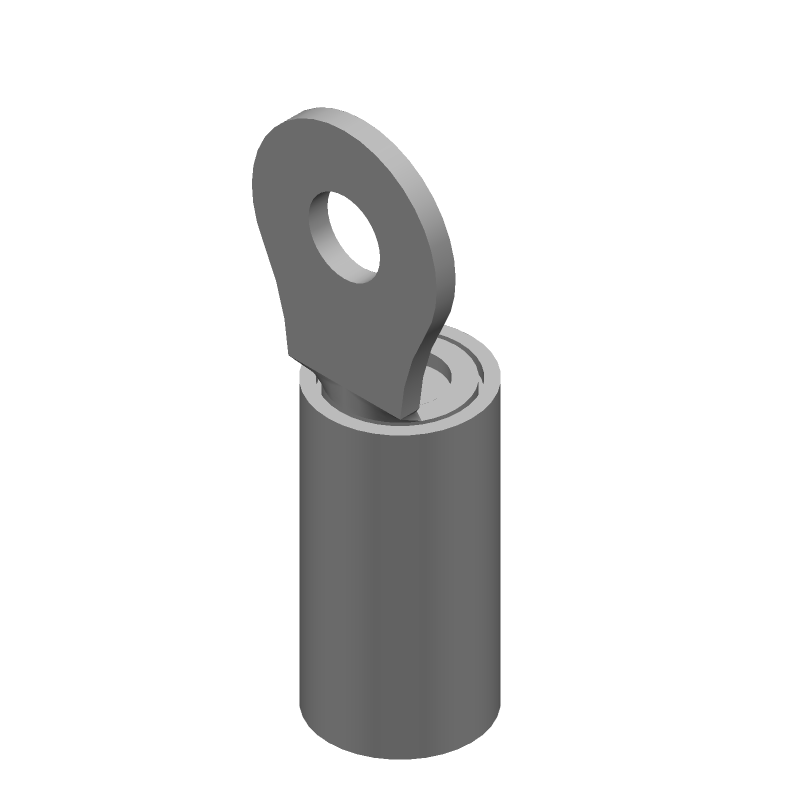 Ring Terminal, 10-12AWG, Copper, Nickel, PTFE Insulated, 300V