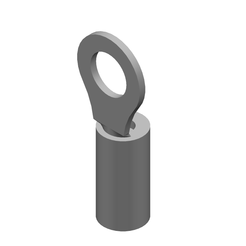 Ring Terminal, 14-16AWG, Copper, Tin Plated, Insulated, 600V