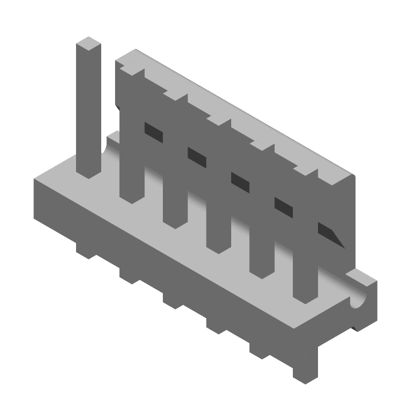6P Wire-to-Board Header, 7A, 600V, 0.156" Pitch, Gold Contact