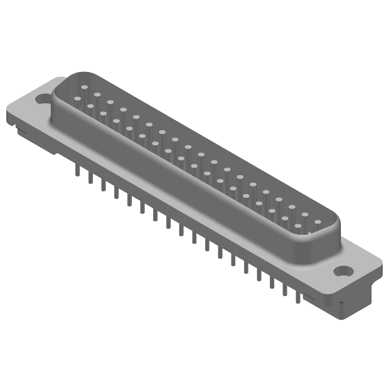 37 Pos D-Sub Connector, Male, Straight, Shielded, Solder, UL