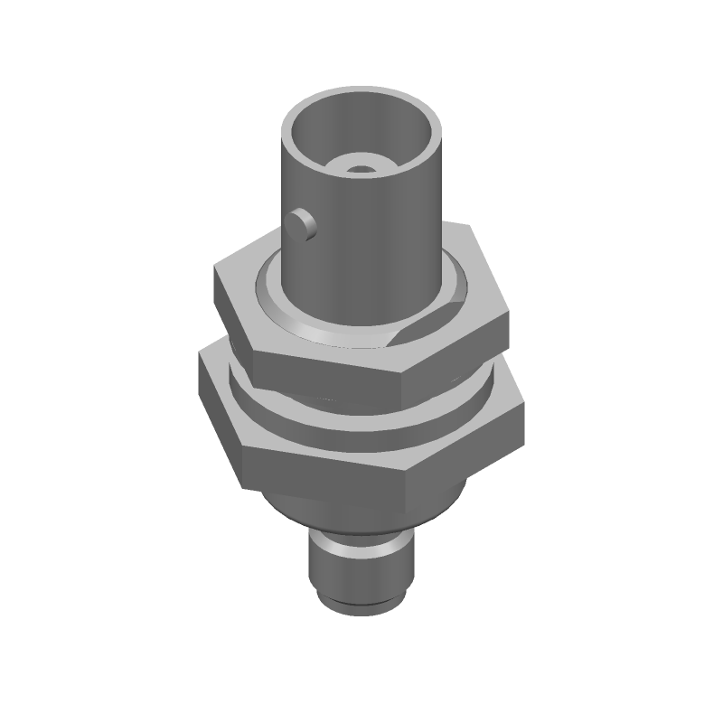 BNC-SMA RF Adapter, 4GHz, 50R, ST Panel Mount, F-F, Gold
