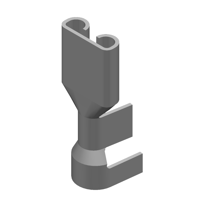 Faston Receptacle, Female, .250" Tab, 10-12 AWG, Brass/Tin