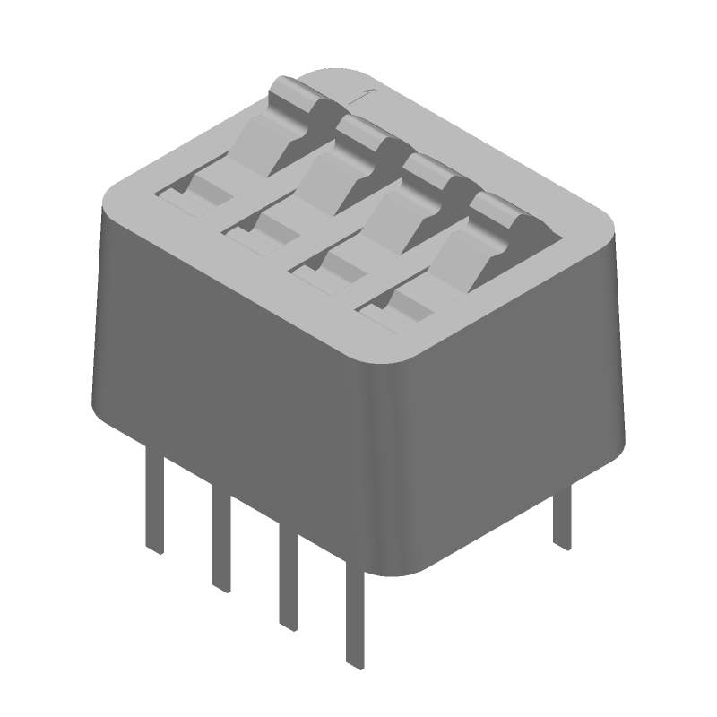 4 Pos Sealed Rotary Slide DIP Switch, 1.5A, 50VDC, Gold Copper Contacts