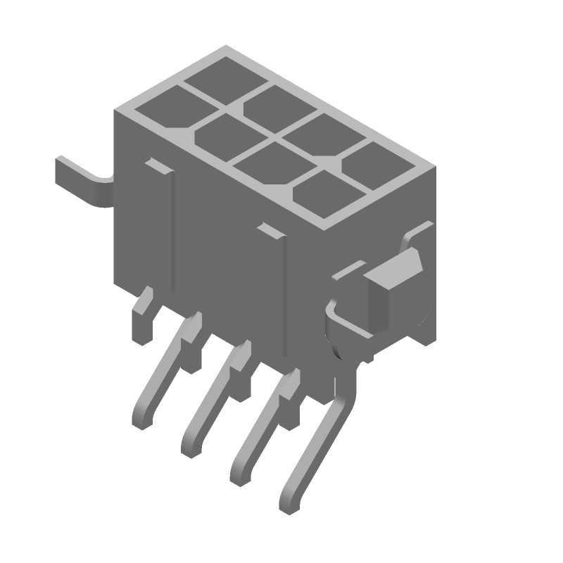 8 Pos Wire-to-Board RA SMT Connector, 5A, 250V, Tin