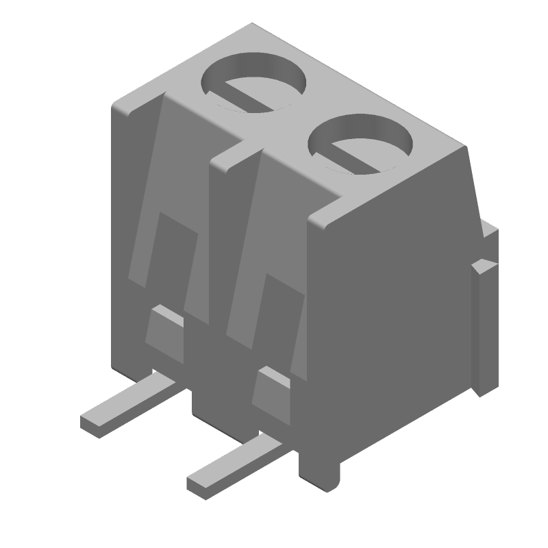 2 Pos 5mm RA Thru-Hole Terminal Block, 13.5A, 300V