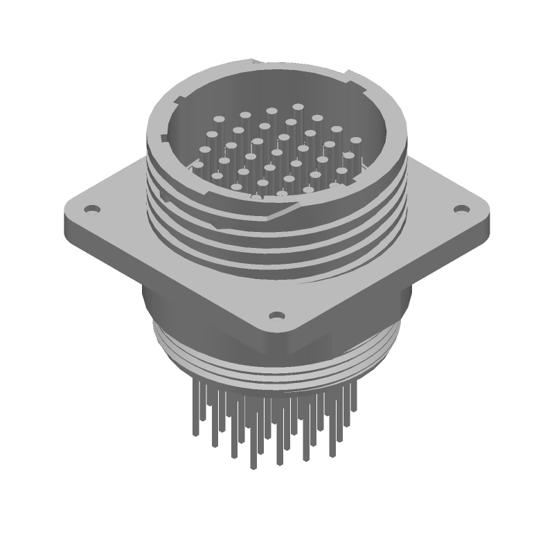 Circular Connector, 37 Pos, Male Pin, Gold, 250V, Panel Mount