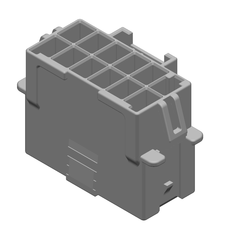 12 Pos 6mm Pitch Wire Housing, 600V, 20A, Crimp, Panel Mount