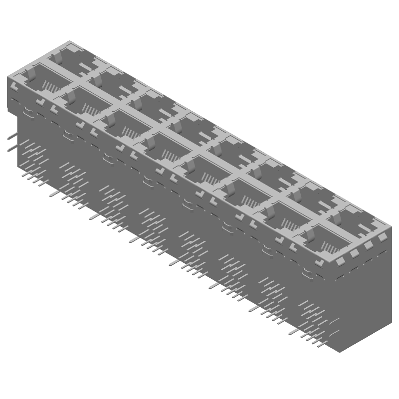 RJ11 Connector, 128 Pos, 2.03mm Pitch, Press-Fit, RA, Shielded