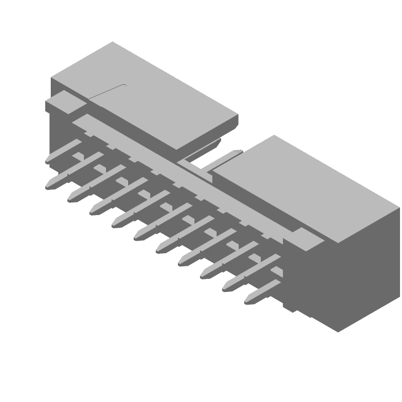 20 Pos 2 Row Male Header, 2.54mm Pitch, Gold Plated, Through Hole