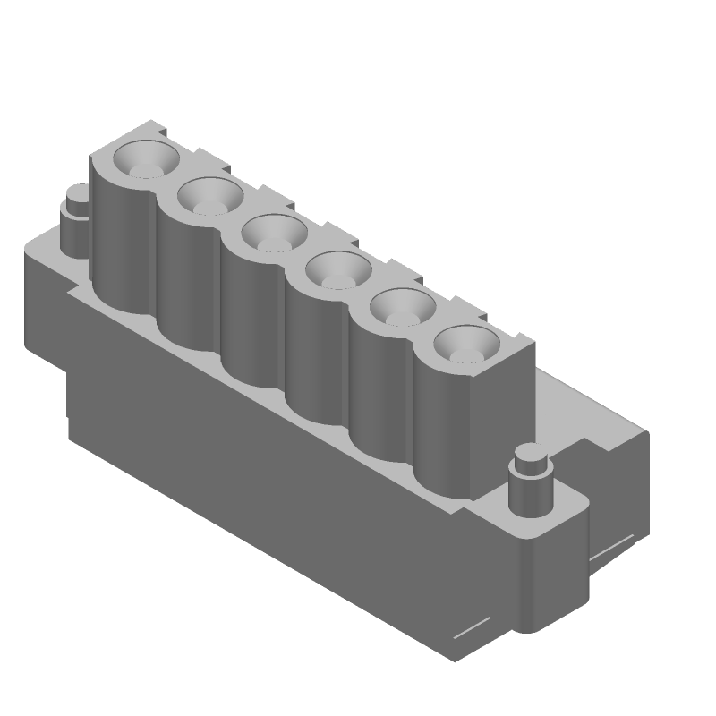 6 Pos 5mm Pitch RA Terminal Block, 15A, 300V, Screw, Panel Mount