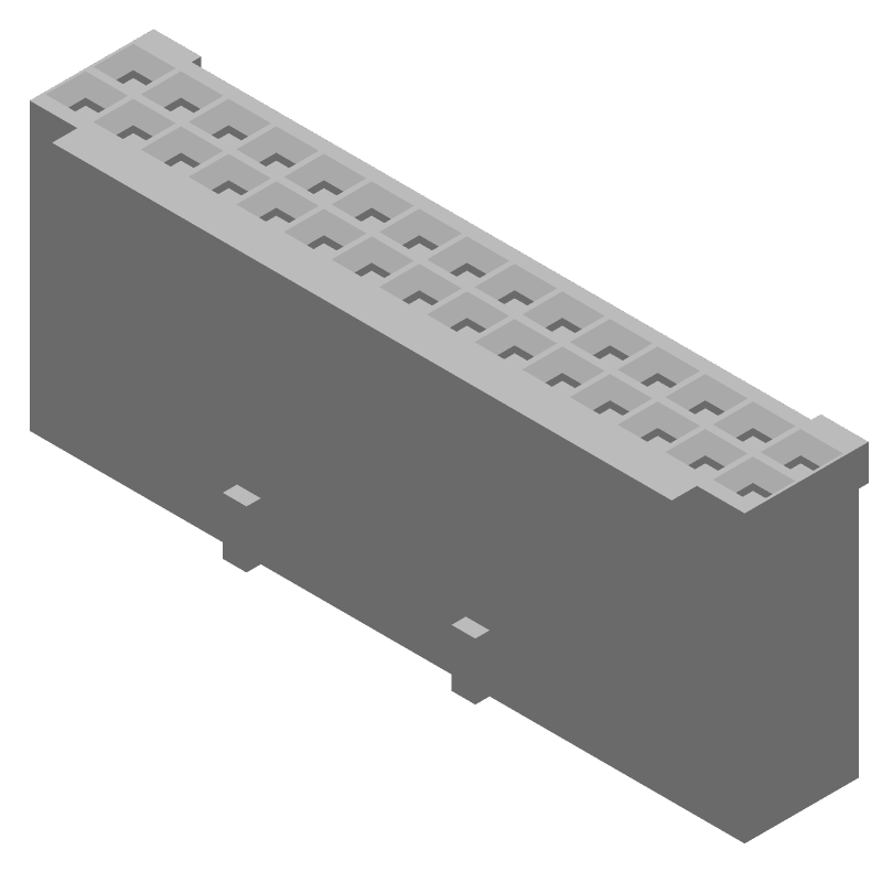 30 Pos 2.54mm Crimp Receptacle Housing, 3A, 250V, Black